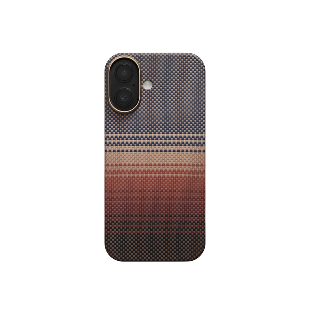 Pitaka Tactile Woven Sunset-Moonrise Serisi iPhone 17 M-safe Şarj Özellikli Aramid Fiber Sunset Kılıf Pitaka Tactile Woven Sunset-Moonrise Serisi iPhone 17 M-safe Şarj Özellikli Aramid Fiber Sunset Kılıf